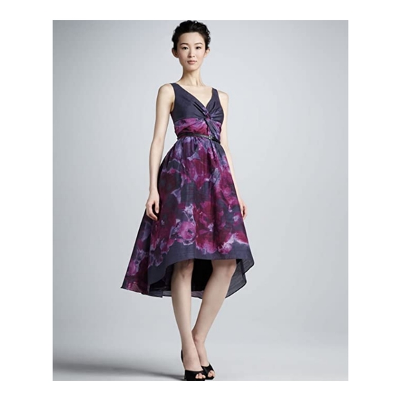 Lela Rose Dresses & Skirts - Neiman Marcus Lela Rose For Target Silk Blend Watercolor Dress Size 4 Purple